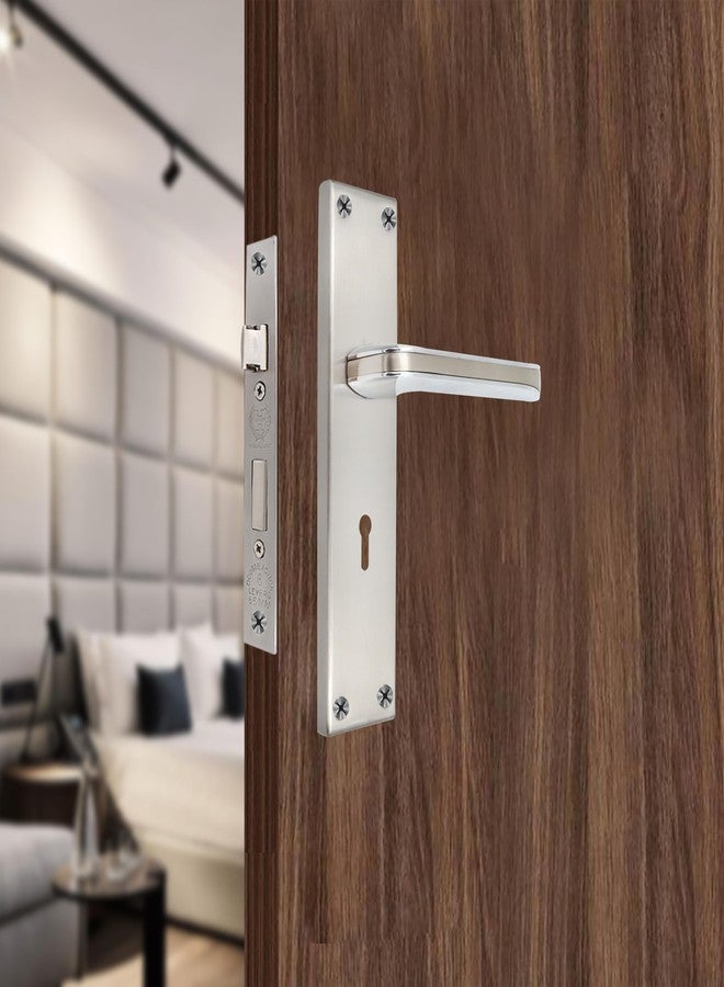 Harrison May Bach-95607 Sleek Stainless Steel 8inch Mortise Door Handle and 65mm Lock Set with CP Matt Finish Door Locks for Main Door, Suitable for Office/Hotel/Home - Image 1